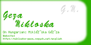 geza mikloska business card